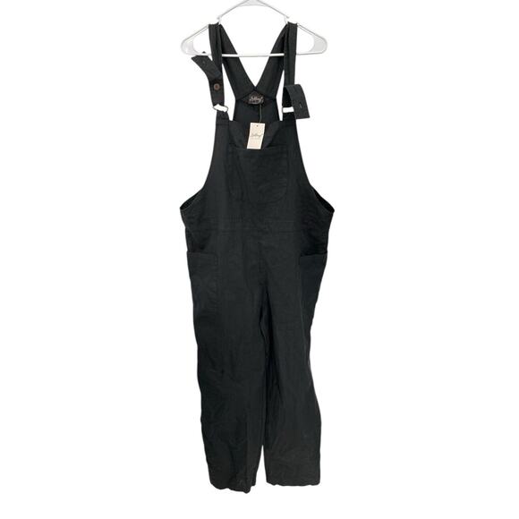 Lakhays Pants - NWT Lakhays Overalls Black Cotton Hemp Lagenlook Boho Size Large